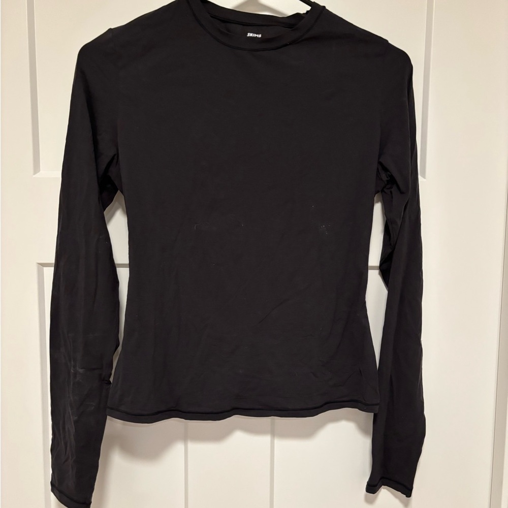 SKIMS Classic Black Long Sleeve Tee